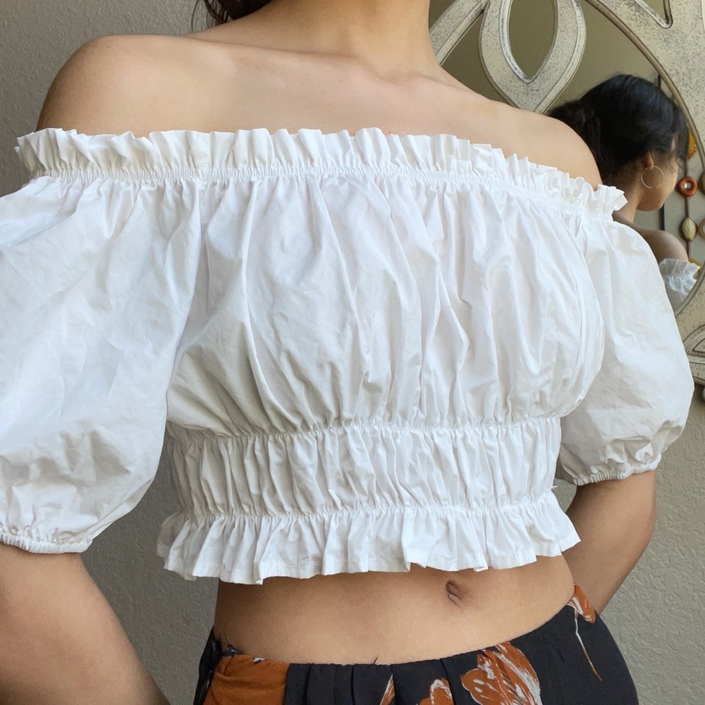 NEW Poplin Off-Shoulder Top